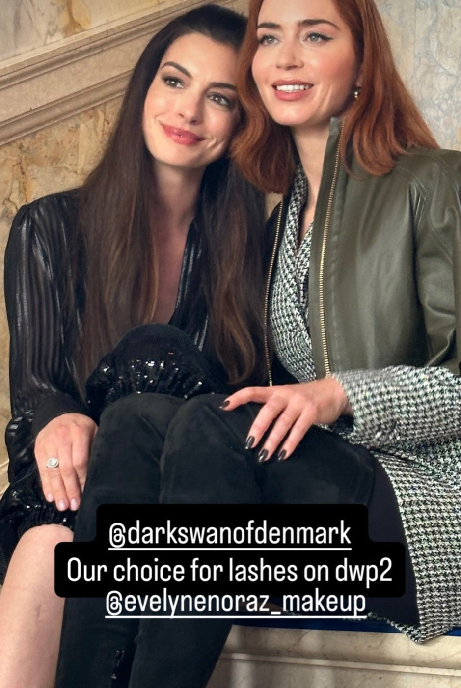 Dark Swan of Denmark lashes worn by Anne Hathaway and Emily Blunt in The Devil Wears Prada 2