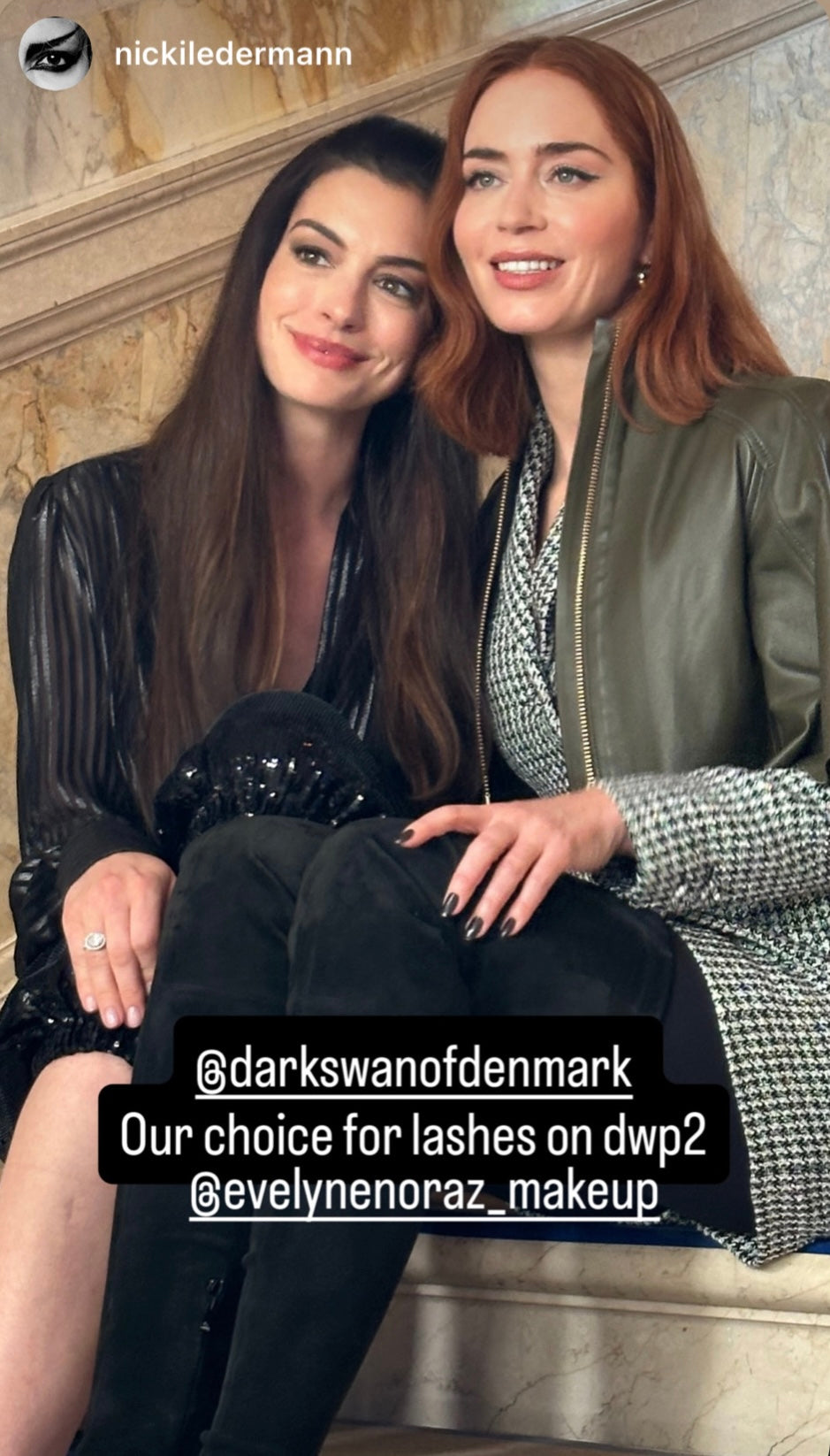 Dark Swan of Denmark lashes worn by Anne Hathaway and Emily Blunt in The Devil Wears Prada 2